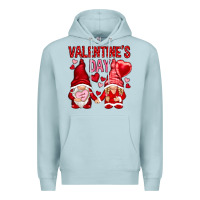 Blue Mist valentines day with gnomies Premium Hoodie - NancyCooperArtShop