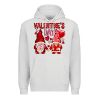 Dove Grey valentines day with gnomies Premium Hoodie - NancyCooperArtShop