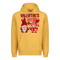 Mustard valentines day with gnomies Premium Hoodie - NancyCooperArtShop