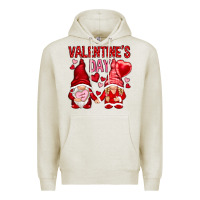 Oatmeal Heather valentines day with gnomies Premium Hoodie - NancyCooperArtShop