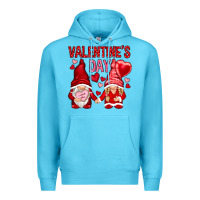 Ocean Blue valentines day with gnomies Premium Hoodie - NancyCooperArtShop