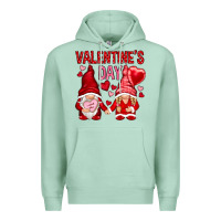 Seafoam valentines day with gnomies Premium Hoodie - NancyCooperArtShop
