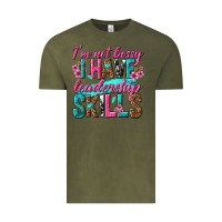 Vintage Olive im not bossy i have leadership skills Vintage Tee - texasbilliewilder