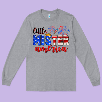 Little Mister America Long Sleeve Tee Designed By Neo Western