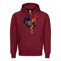 Burgundy cockerel Zipper Hoodie - JahusDesignShop