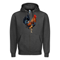 Charcoal Heather cockerel Zipper Hoodie - JahusDesignShop