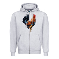 Heather Grey cockerel Zipper Hoodie - JahusDesignShop