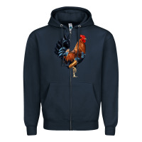 Navy cockerel Zipper Hoodie - JahusDesignShop