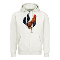 Oatmeal Heather cockerel Zipper Hoodie - JahusDesignShop