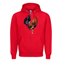 Red cockerel Zipper Hoodie - JahusDesignShop