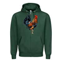 Sports Green cockerel Zipper Hoodie - JahusDesignShop