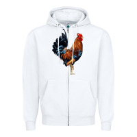 White cockerel Zipper Hoodie - JahusDesignShop