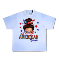 Grape Ice all american mama messy bun Urban Heavy Tee - texasbilliewilder