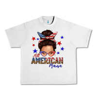 Lunar Rock all american mama messy bun Urban Heavy Tee - texasbilliewilder