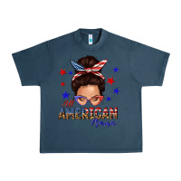 Midnight Navy all american mama messy bun Urban Heavy Tee - texasbilliewilder