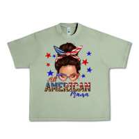 Oil Green all american mama messy bun Urban Heavy Tee - texasbilliewilder