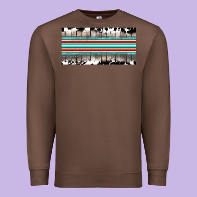 Western Cowhide Serape Sunflower Mama License Plate Premium Sweatshirt Designed By Barkaloodesign