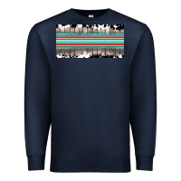 Navy western cowhide serape sunflower mama license plate Premium Sweatshirt - BarkalooDesign
