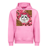 Fuchsia Pink ragdoll cat Urban Hoodie - LillyAllenDesigns