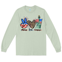 Matcha Peace love america 4th of july Long Sleeve Tee - CowGirlArtShop