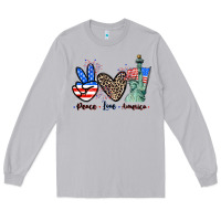 Moon Dust Peace love america 4th of july Long Sleeve Tee - CowGirlArtShop