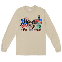 Mushroom Peace love america 4th of july Long Sleeve Tee - CowGirlArtShop