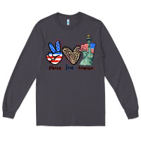 Smoke Peace love america 4th of july Long Sleeve Tee - CowGirlArtShop