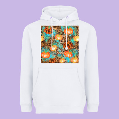 Plaid Fall Pumpkin Seamless Heavyweight Hoodie Designed By Adodesignshop