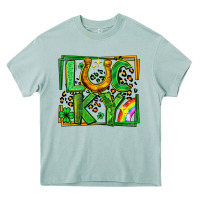 Arona lucky horseshoe st patricks day leopard frame Heavy Core Tee - LillyAllenDesigns
