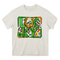 Cream lucky horseshoe st patricks day leopard frame Heavy Core Tee - LillyAllenDesigns