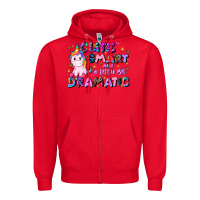 Red cute smart and a little bit dramatic Zipper Hoodie - JahusDesignShop
