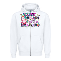 White cute smart and a little bit dramatic Zipper Hoodie - JahusDesignShop