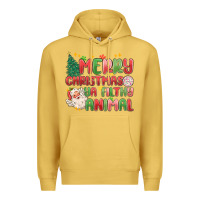 Antique Gold merry christmas ya filthy animal Premium Hoodie - MaliasSmallBusiness