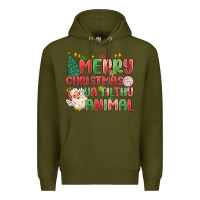 Army Green merry christmas ya filthy animal Premium Hoodie - MaliasSmallBusiness
