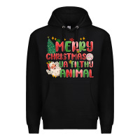 Black merry christmas ya filthy animal Premium Hoodie - MaliasSmallBusiness