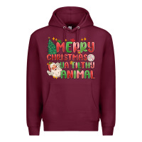 Burgundy merry christmas ya filthy animal Premium Hoodie - MaliasSmallBusiness