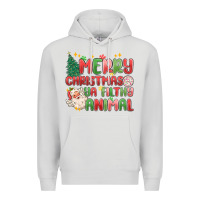 Dove Grey merry christmas ya filthy animal Premium Hoodie - MaliasSmallBusiness