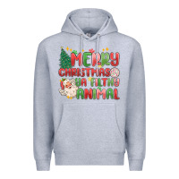 Heather Grey merry christmas ya filthy animal Premium Hoodie - MaliasSmallBusiness