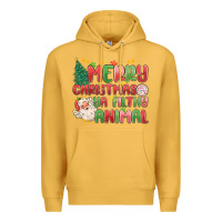 Mustard merry christmas ya filthy animal Premium Hoodie - MaliasSmallBusiness