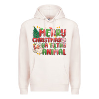 Pale Pink merry christmas ya filthy animal Premium Hoodie - MaliasSmallBusiness
