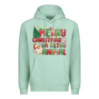 Seafoam merry christmas ya filthy animal Premium Hoodie - MaliasSmallBusiness