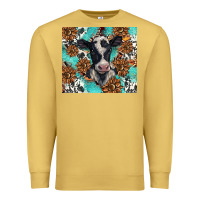 Antique Gold western black and white cow Premium Sweatshirt - BarkalooDesign