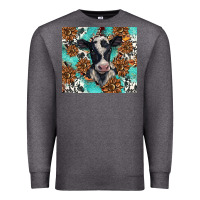 Charcoal Heather western black and white cow Premium Sweatshirt - BarkalooDesign