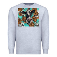 Heather Grey western black and white cow Premium Sweatshirt - BarkalooDesign
