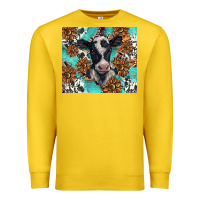 Lemon western black and white cow Premium Sweatshirt - BarkalooDesign