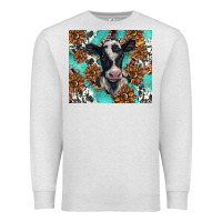 Oatmeal Heather western black and white cow Premium Sweatshirt - BarkalooDesign