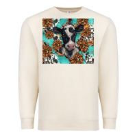 Sandshell western black and white cow Premium Sweatshirt - BarkalooDesign