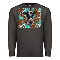 Smoke western black and white cow Premium Sweatshirt - BarkalooDesign