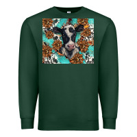 Sports Green western black and white cow Premium Sweatshirt - BarkalooDesign