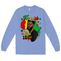Colony Blue free ish since 1865 black man Long Sleeve Tee - HRA Design Shop